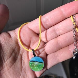 Green grass necklace